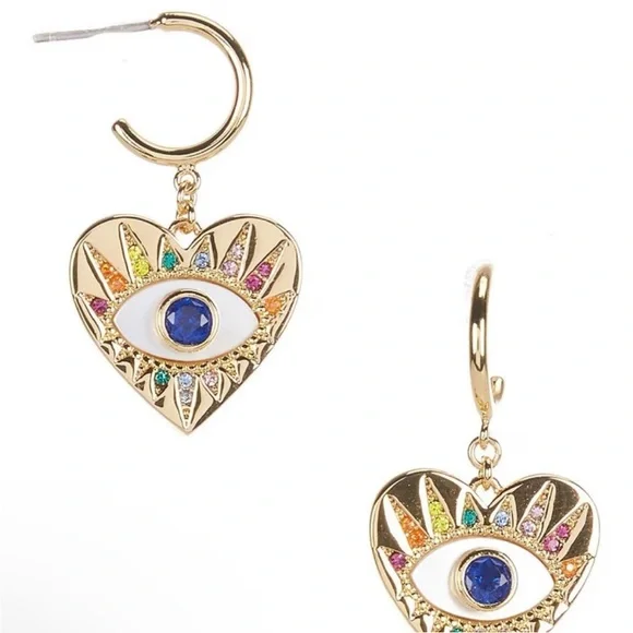 Kate Spade Multi Color Evil Eye Earrings NWT - Picture 3 of 4